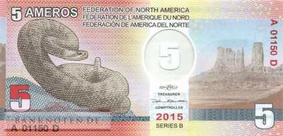 USA - Federation of North America - 5  Ameros - Polymer - Privatausgabe (#924_UNC)