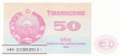 Usbekistan - 50  Sum (#066a_UNC)