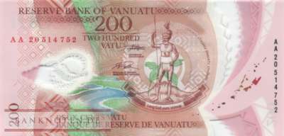Vanuatu - 200  Vatu - polymer (#012b_UNC)