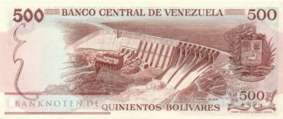 Venezuela - 500  Bolivares (#056b_UNC)