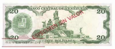 Venezuela - 20  Bolivares - SPECIMEN (#063bS_UNC)