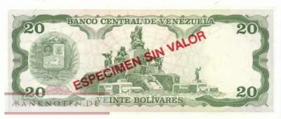 Venezuela - 20  Bolivares - SPECIMEN (#063fS_UNC)