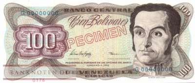 Venezuela - 100  Bolivares - SPECIMEN (#066fS_UNC)