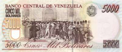Venezuela - 5.000  Bolivares - SPECIMEN (#075aS_UNC)