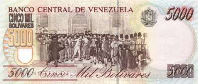 Venezuela - 5.000  Bolivares - SPECIMEN (#075aS_UNC)