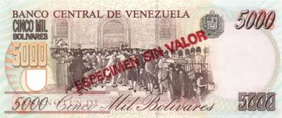 Venezuela - 5.000  Bolivares - SPECIMEN (#075bS_UNC)