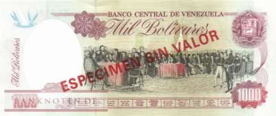 Venezuela - 1.000  Bolivares - SPECIMEN (#076cS_UNC)