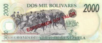 Venezuela - 2.000  Bolivares - SPECIMEN (#077aS_UNC)