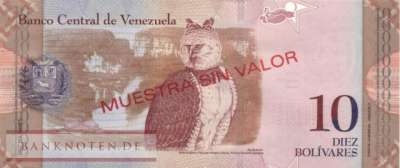 Venezuela - 10  Bolivares - SPECIMEN (#090aS_UNC)