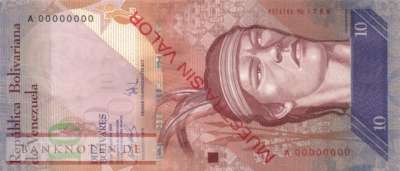 Venezuela - 10  Bolivares - SPECIMEN (#090aS_UNC)