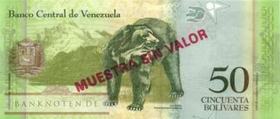 Venezuela - 50  Bolivares - SPECIMEN (#092hS_UNC)