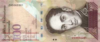 Venezuela - 100  Bolivares - Ersatzbanknote (#093dR_UNC)