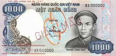 Vietnam, South - 1.000  Dong - SPECIMEN (#034_A_UNC)