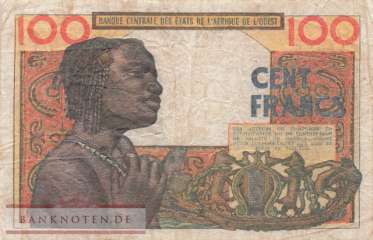 Elfenbeinküste - 100  Francs (#101Ac_F)