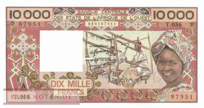 Elfenbeinküste - 10.000  Francs (#109Ad_UNC)