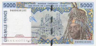 Elfenbeinküste - 5.000  Francs (#113Ac_UNC)