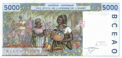 Ivory Coast - 5.000  Francs (#113Ak_AU)