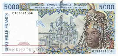 Ivory Coast - 5.000  Francs (#113Ak_AU)