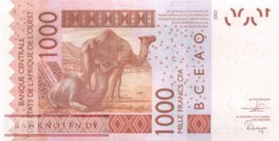 Elfenbeinküste - 1.000  Francs (#115As_UNC)