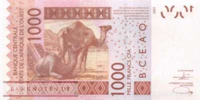 Elfenbeinküste - 1.000  Francs (#115Au_UNC)