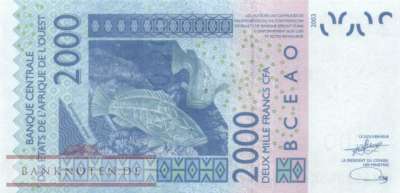 Elfenbeinküste - 2.000  Francs (#116Aw_UNC)