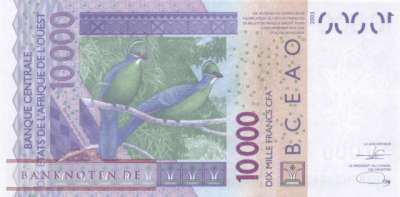 Ivory Coast - 10.000  Francs (#118Au_UNC)