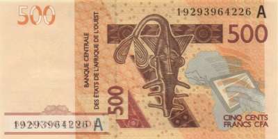 Elfenbeinküste - 500  Francs (#119Ah_UNC)