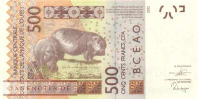 Elfenbeinküste - 500  Francs (#119Ai_UNC)
