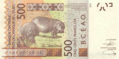 Elfenbeinküste - 500  Francs (#119Aj_UNC)
