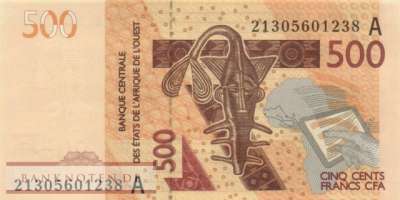 Elfenbeinküste - 500  Francs (#119Aj_UNC)