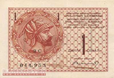 Yugoslavia - 1  Dinar (#012_AU)