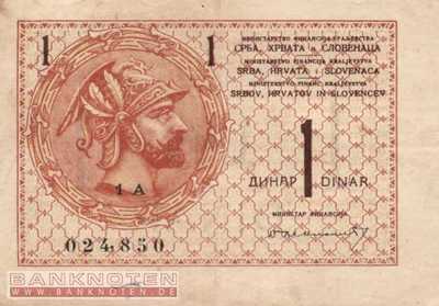 Jugoslawien - 1  Dinar (#012_VF)