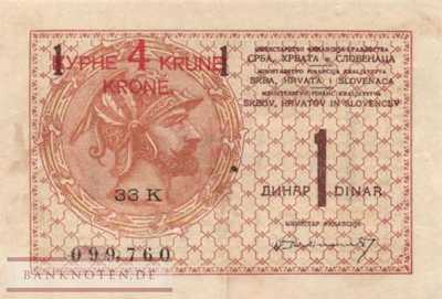 Yugoslavia - 4  Kronen on 1 Dinar (#015_VF)