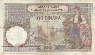 Jugoslawien - 100  Dinara (#027b_F)