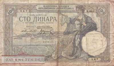 Jugoslawien - 100 Dinara (#027b_VG)
