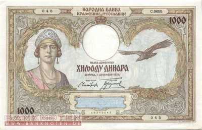Yugoslavia - 1.000  Dinara (#029_XF)