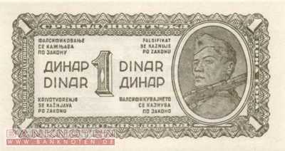 Yugoslavia - 1 Dinar (#048b_UNC)