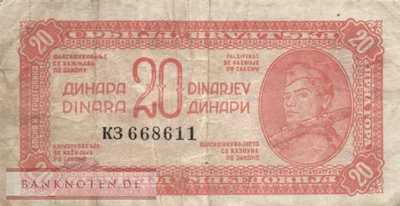 Yugoslavia - 20  Dinara (#051a_F)