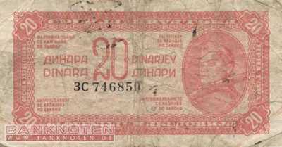 Jugoslawien - 20  Dinara (#051b_VG)