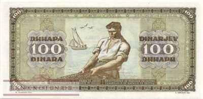 Yugoslavia - 100  Dinara (#065b_UNC)