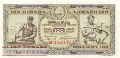 Jugoslawien - 100  Dinara (#065b_UNC)