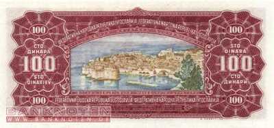 Jugoslawien - 100 Dinara (#069_UNC)