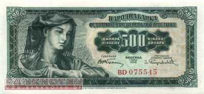 Yugoslavia - 500  Dinara (#070_UNC)