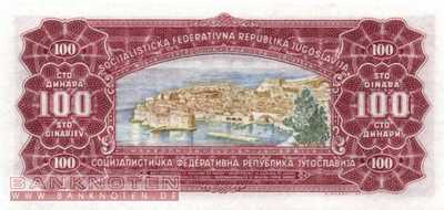 Yugoslavia - 100  Dinara (#073a_UNC)