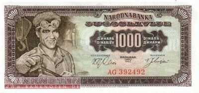 Jugoslawien - 1.000  Dinara (#075a_UNC)