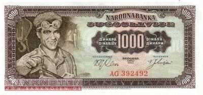 Yugoslavia - 1.000  Dinara (#075a_UNC)