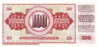 Yugoslavia - 100  Dinara (#080b_UNC)