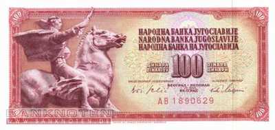 Jugoslawien - 100 Dinara (#080c_UNC)