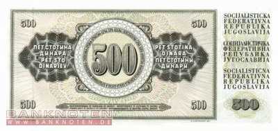 Yugoslavia - 500  Dinara (#084b_UNC)