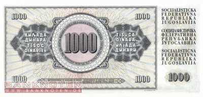 Yugoslavia - 1.000  Dinara (#086_UNC)